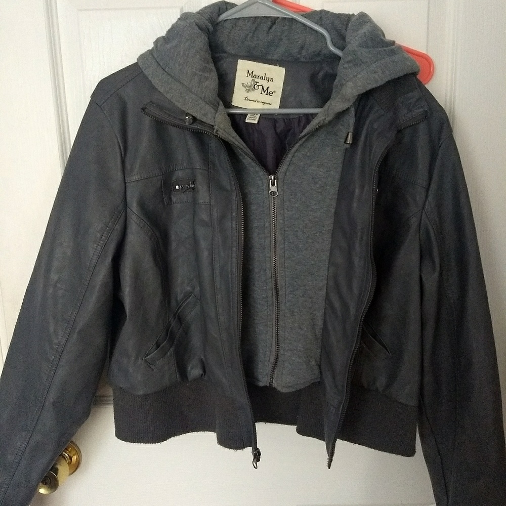 Charoal pleather jacket